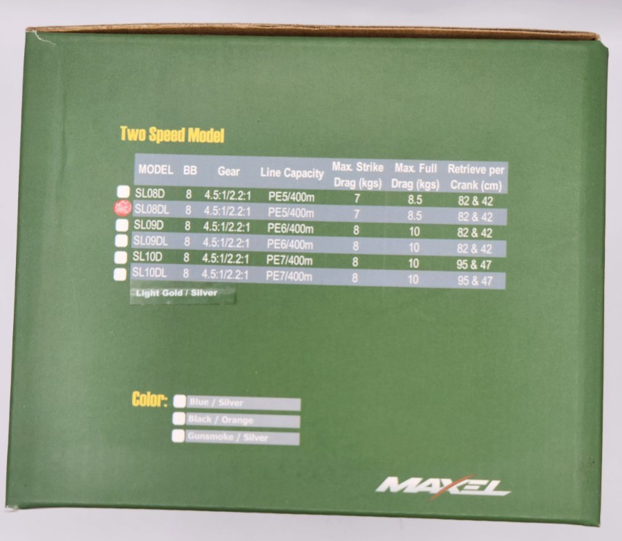 Maxel SL08D Sealion Two Speed Series Reel (Left Hand)