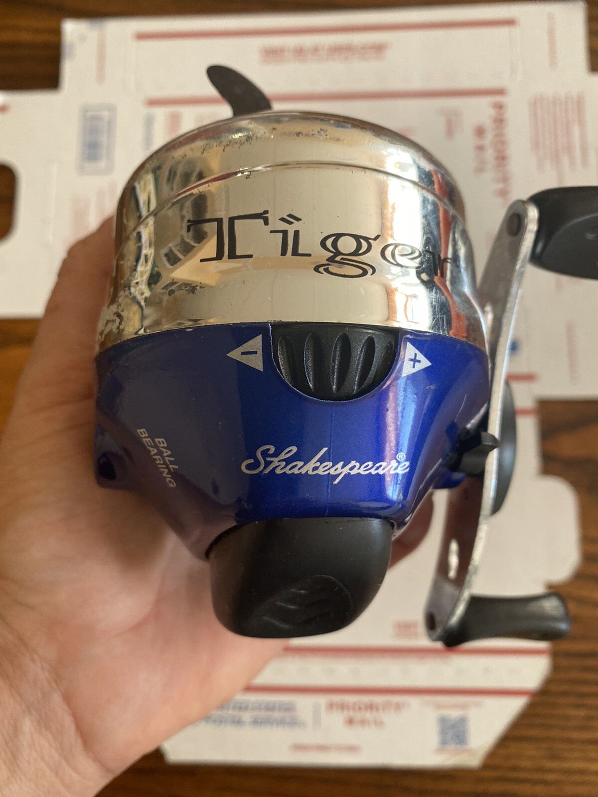 Shakespeare Tiger Spinning Fishing Reel 115yds/ 20lb BALL BEARING-Blue TIGER20C