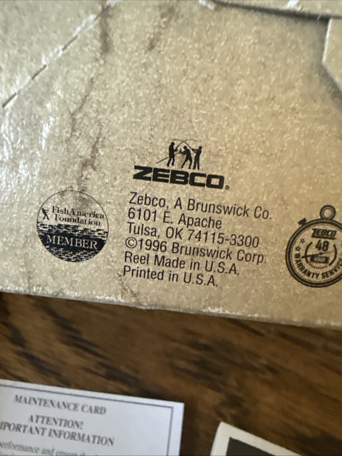 Vintage NOS Zebco Red Rhino Spincast Fishing Reel Made In USA in Box Papers 1996