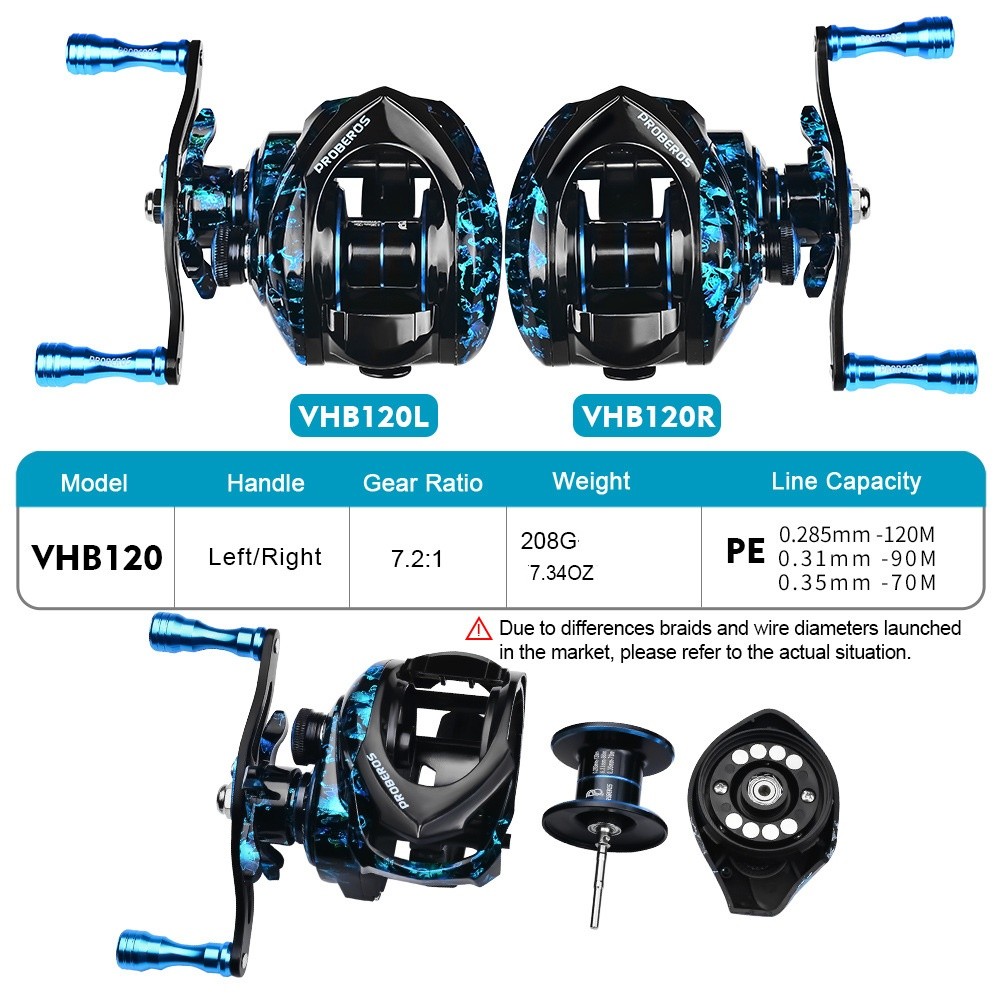 7.2:1 Gear Ratio Metal Fishing Reel Right/Left Hand 3+1BB 8kg/17.64LB Max Drag