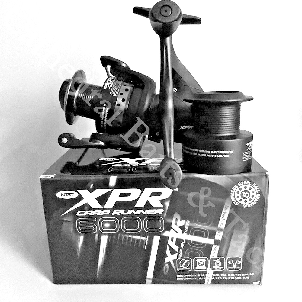 Carp Fishing NGT XPR 6000 10BB Fishing Deluxe Twin Handle Bait Runner Reel