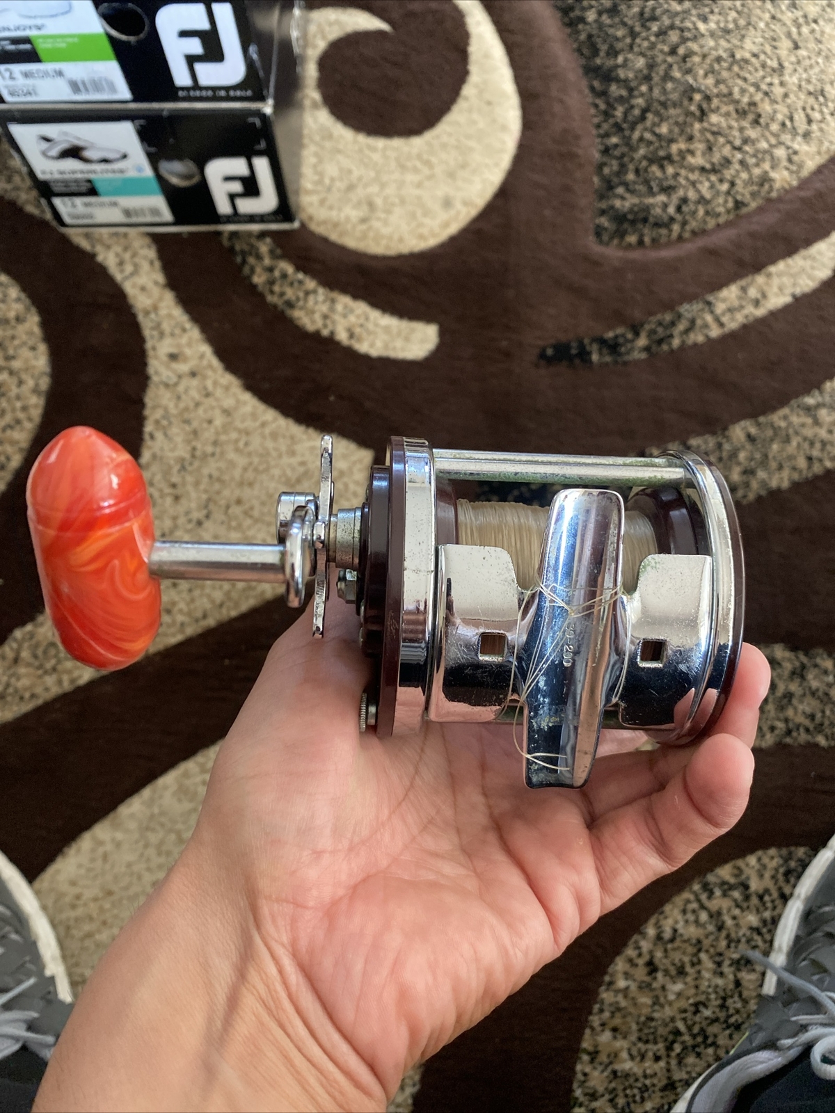 Beautiful Penn Jigmaster No. 500 Fishing Reel With Rare Orange Handle