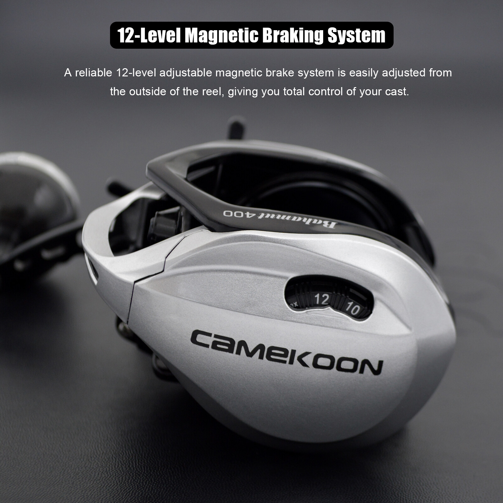 CAMEKOON 400 Baitcasting Reel High Line Capacity Carbon Body for Jigging Fishing
