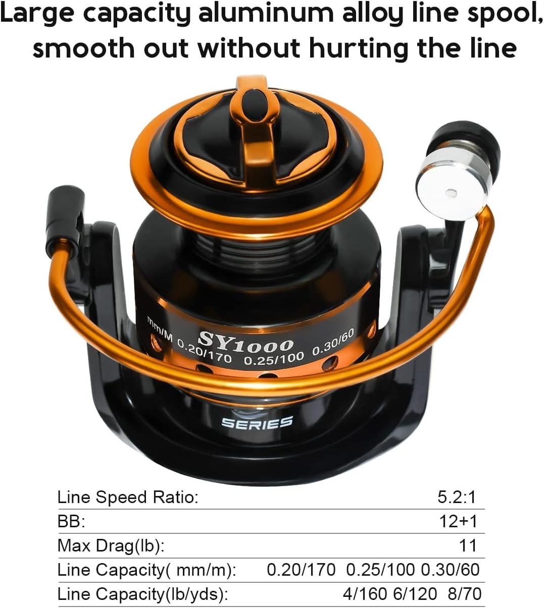 Summer and Centron Spinning Reels, 12 +1 BB Light Weight & Ultra Smooth Reel