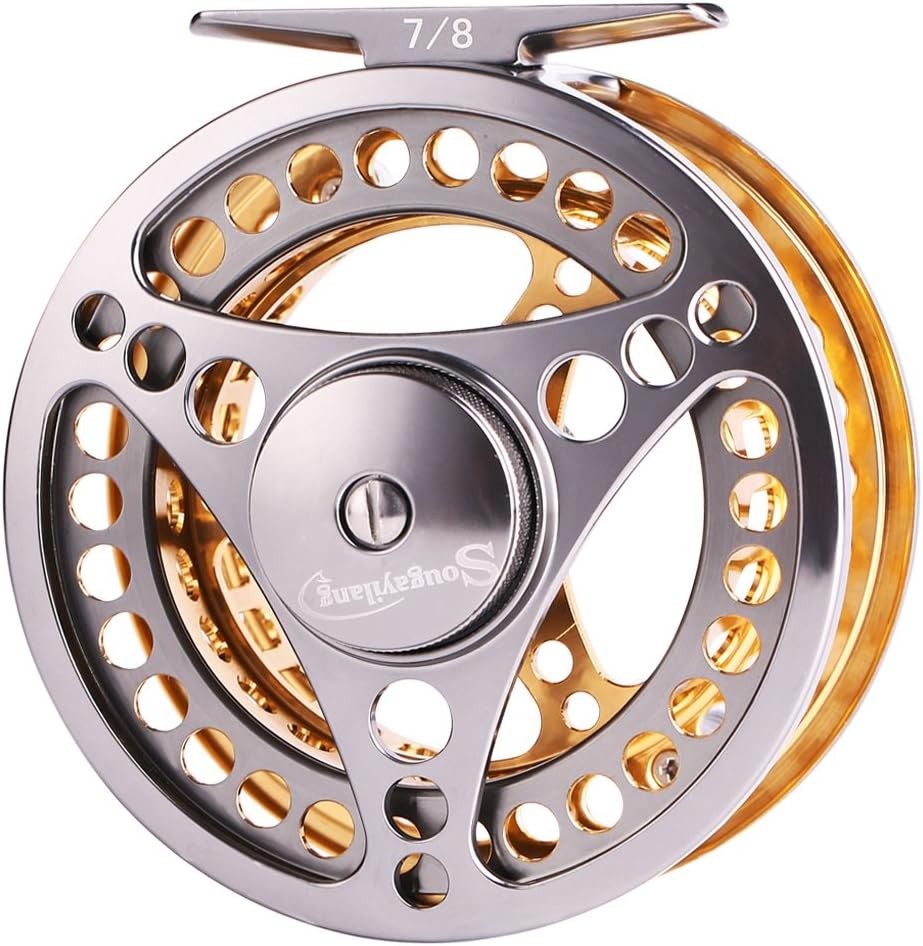 Sougayilang Fly Fishing Reel Large Arbor 2+1 BB with CNC-machined Aluminum Al…