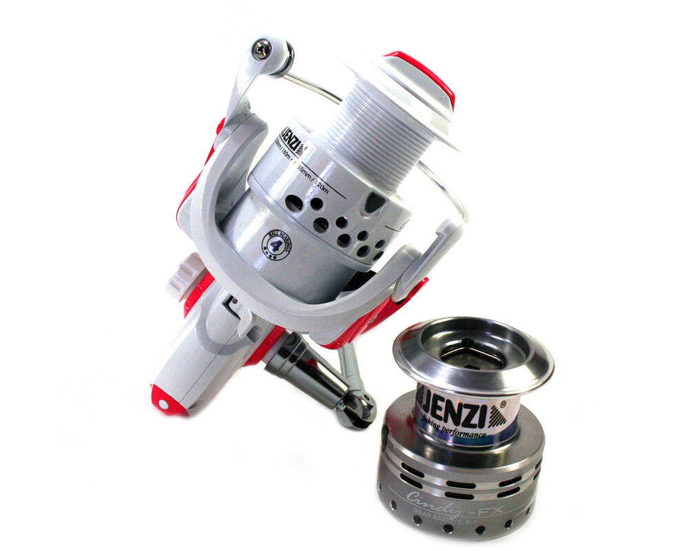 Jenzi Fishing Reel Cindy FX White Pink Stationary Reel All Round Reel Front Brake