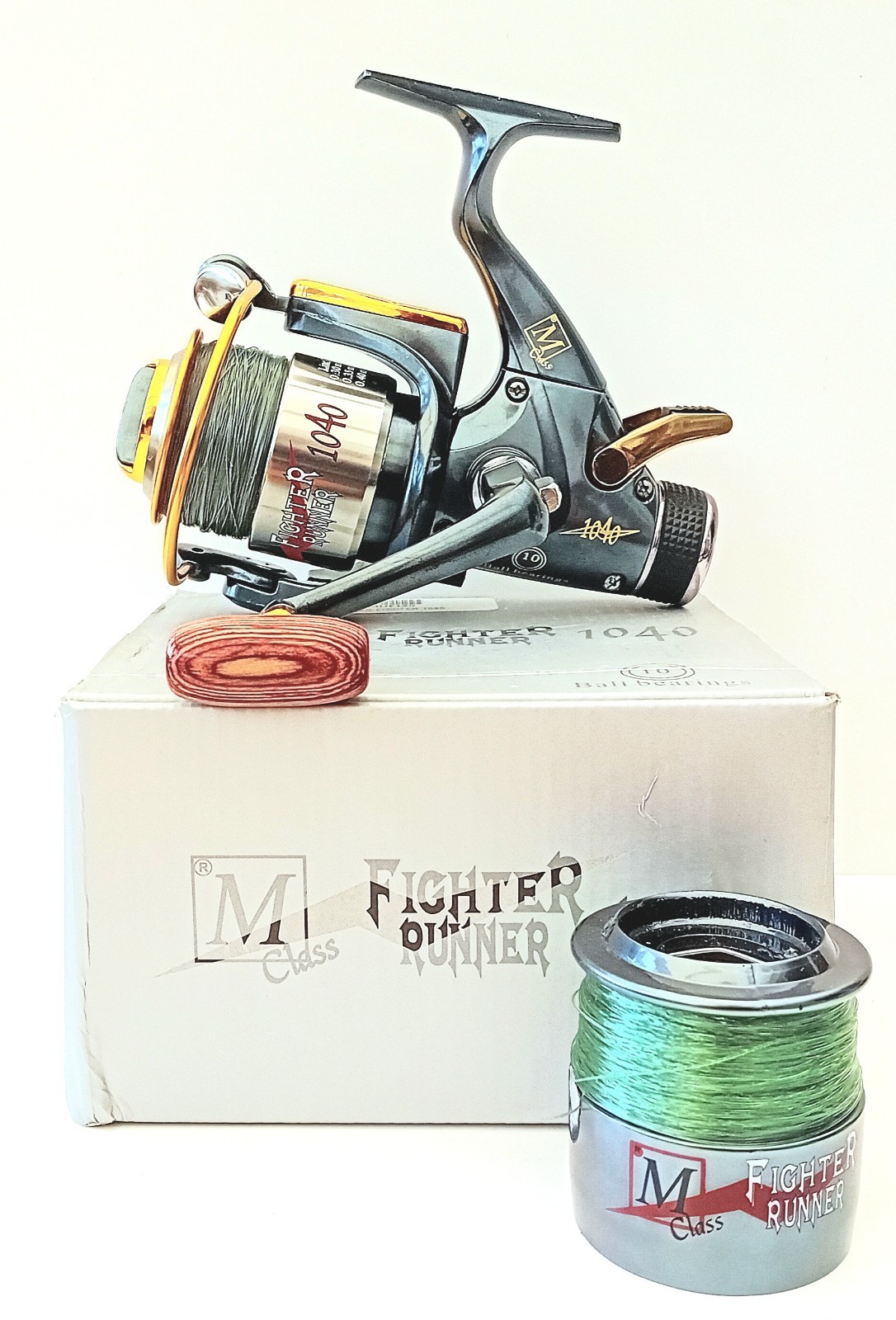 Fishing Reel M Class Gold Fighter Runner Baitrunner Free Spool Carp Tackle VGC