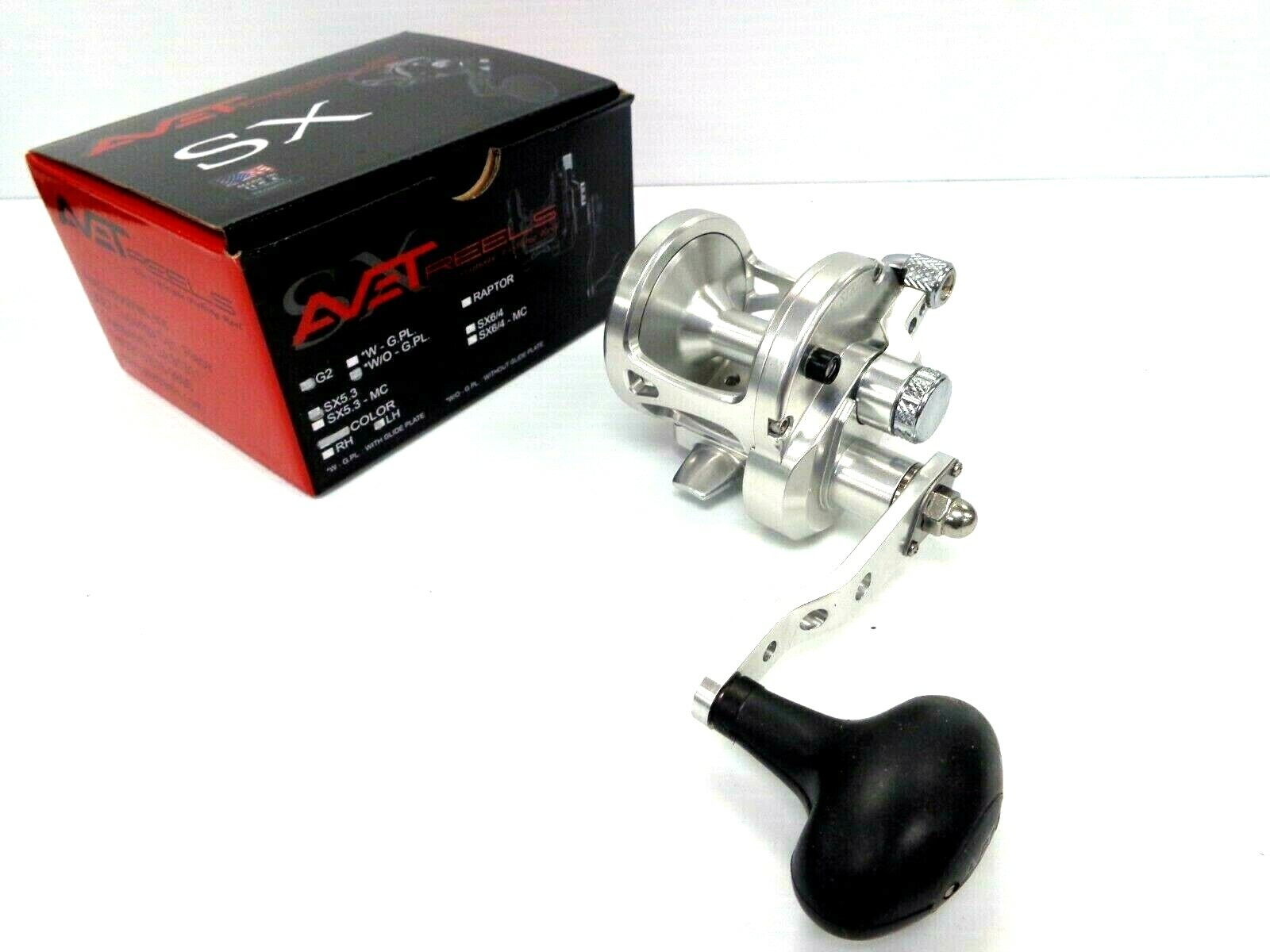 Avet SX5.3 G2 NGP Single Speed Lever Drag Reel – LEFT HANDED – SILVER