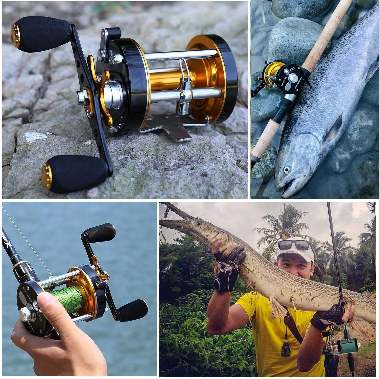 Sougayilang Fishing Reels Round Baitcasting Reel – Conventional Reel – Reinfo…