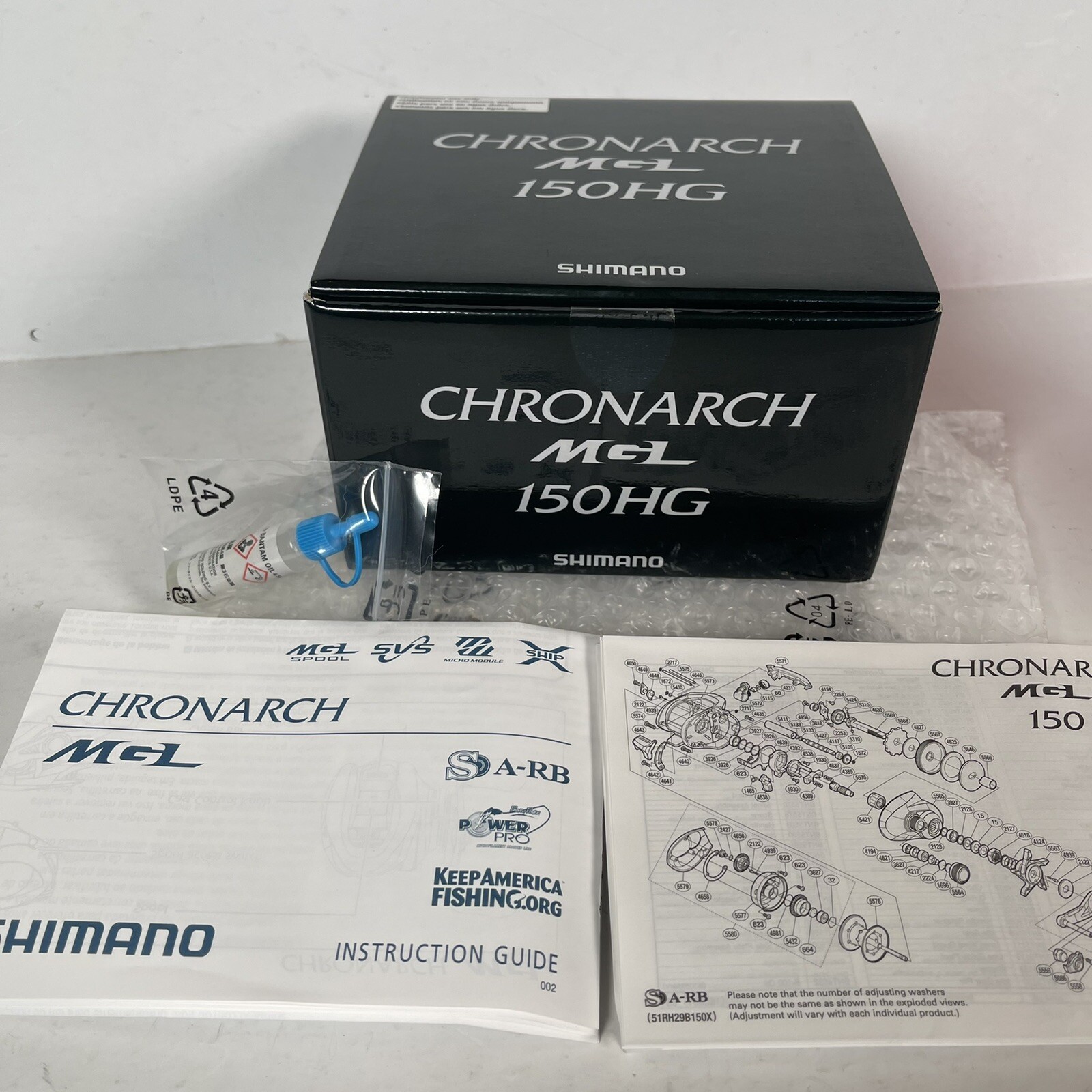 Shimano Chronarch CHMGL150HG MGL 150 HG Baitcasting Reel BOX & PAPERWORK ONLY