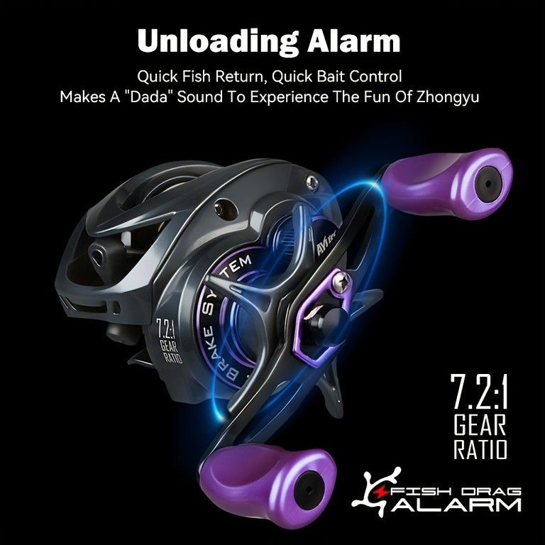 LEYDUN DC Baitcasting Reel 7.2:1 6+1BB Aluminum Frame 4.5KG Drag Used