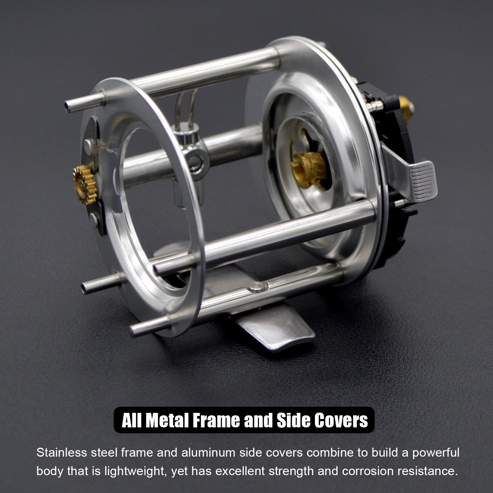 CAMEKOON Round Baitcasting Fishing Reel 17LB Carbon Drag Synchronized Level Wind