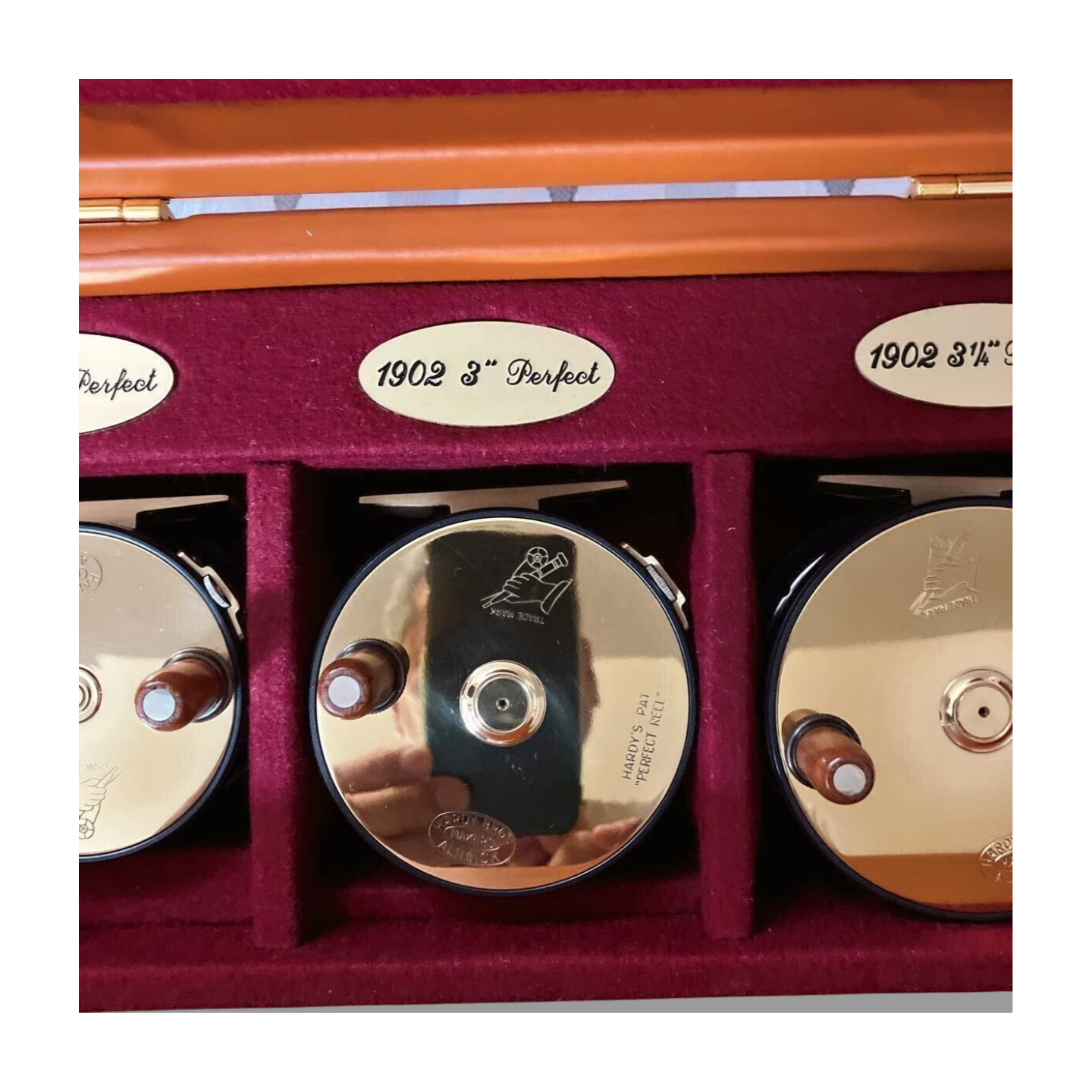 Unused Hardy Perfect 1902 Limited Gold Fly Fishing Reel Set 3pcs Case Ltd Auth