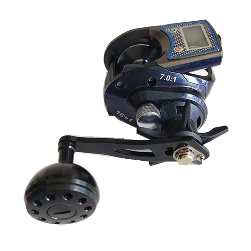 Digital Baitcasting Reel High Speed 7.0:1 16+1BB Strength Nylon Fishing Reel