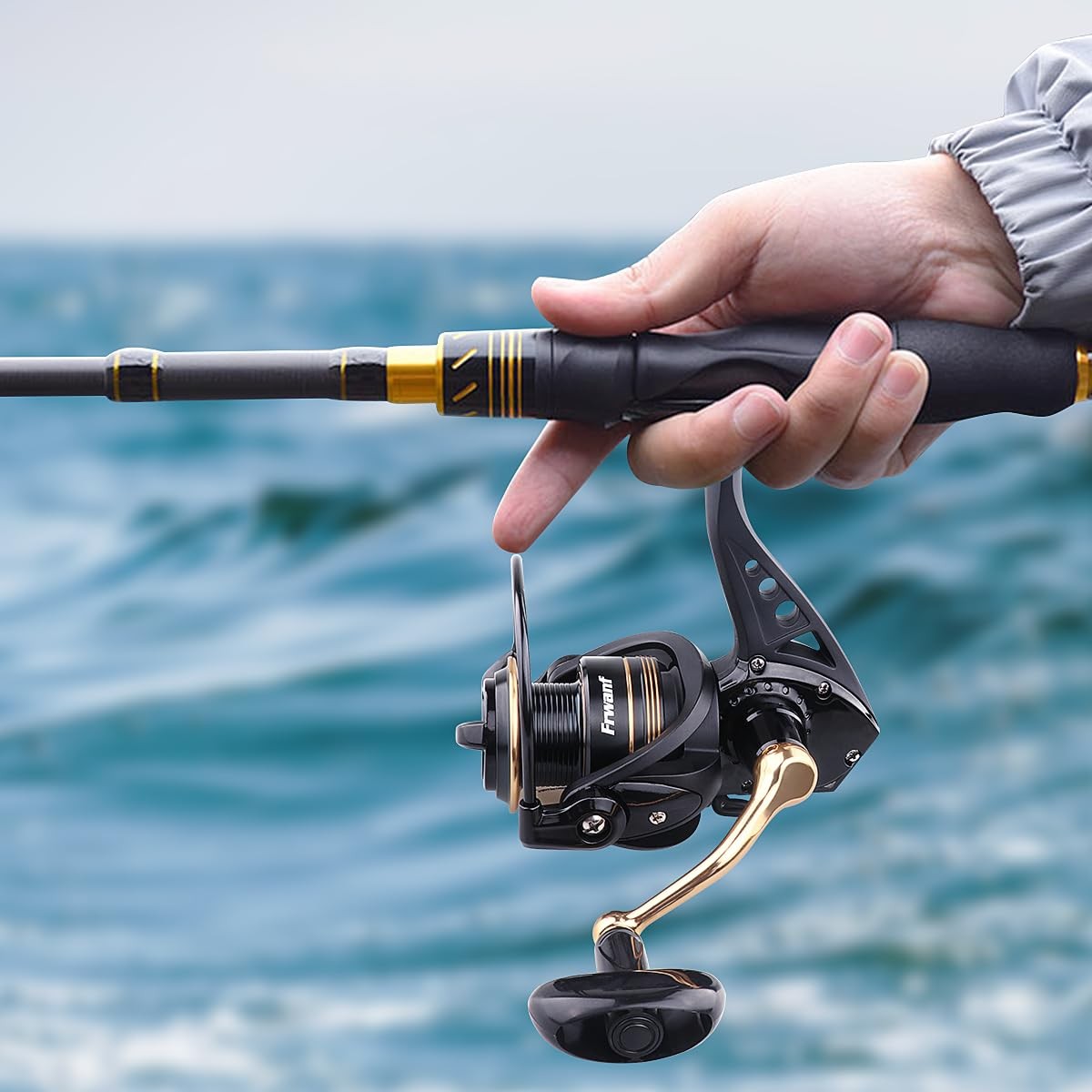Spinning Reel, Fresh and Saltwater Spinning Reel, Lightweight Body, 5.01 Gear Ratio V…