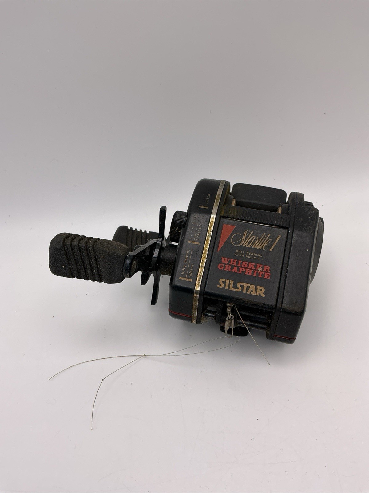 Vintage Silstar Starlite I Whisker Graphite Baitcast Reel Black Bass 5.0:1