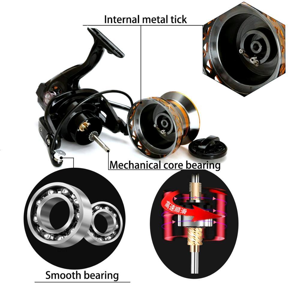 Fishing reel 12000 Metail line cup 30KG Max Drag Shot Saltwater Spinning Reel