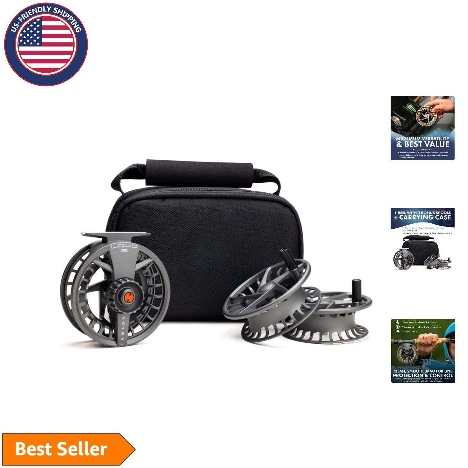 Liquid S-Series Fly Fishing Reels – Durable Aluminum with Travel Case Included