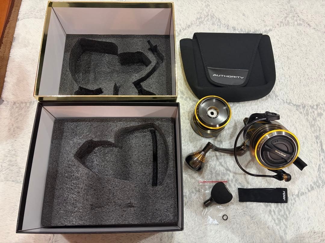 PENN Authority 8500 Spinning Reel Spare Spool Case Accessories Set Used