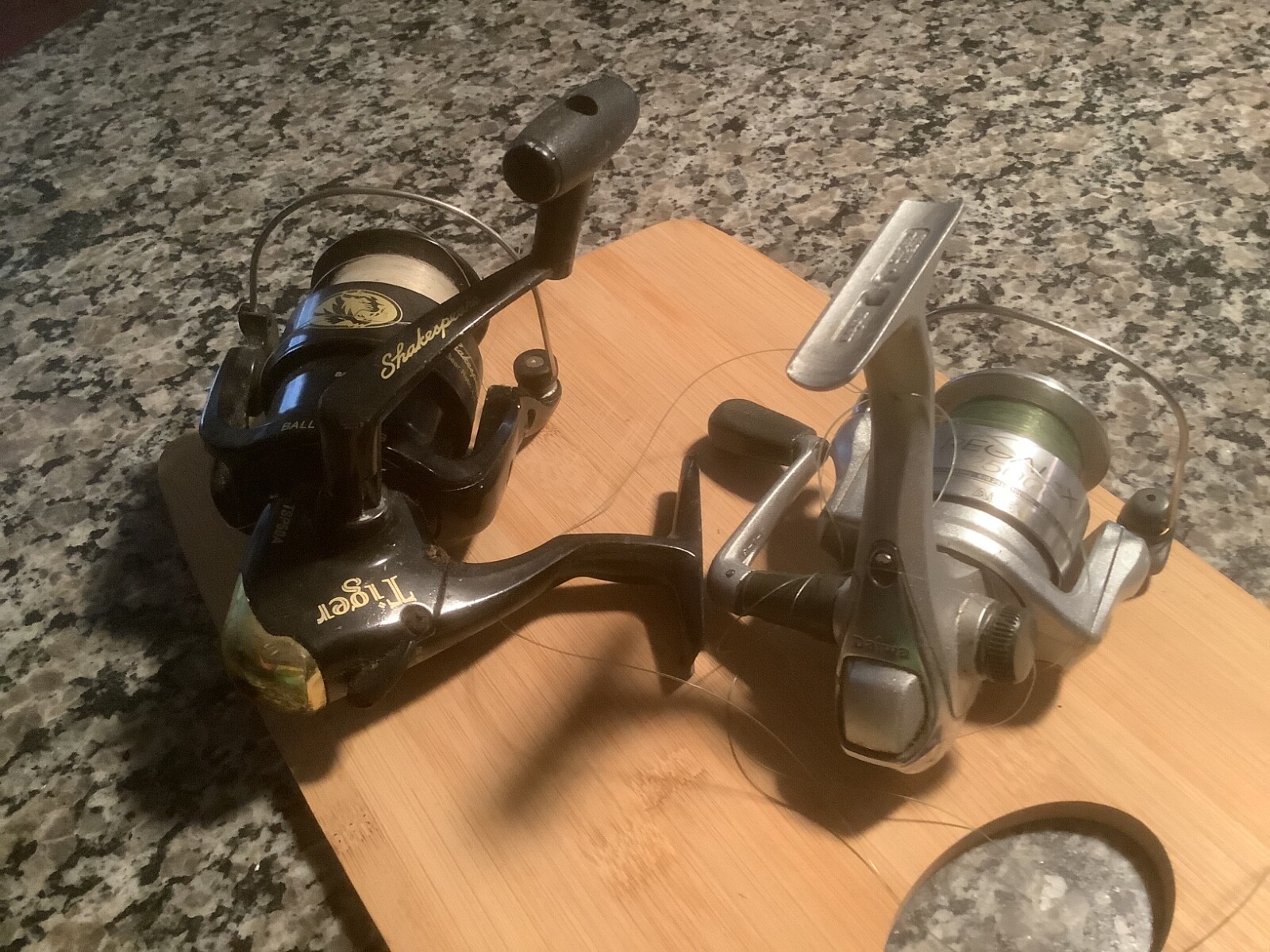 Lot of 2 vintage reels; Daiwa Regal 2500C,Tiger Shakespeare TSP50A; untested