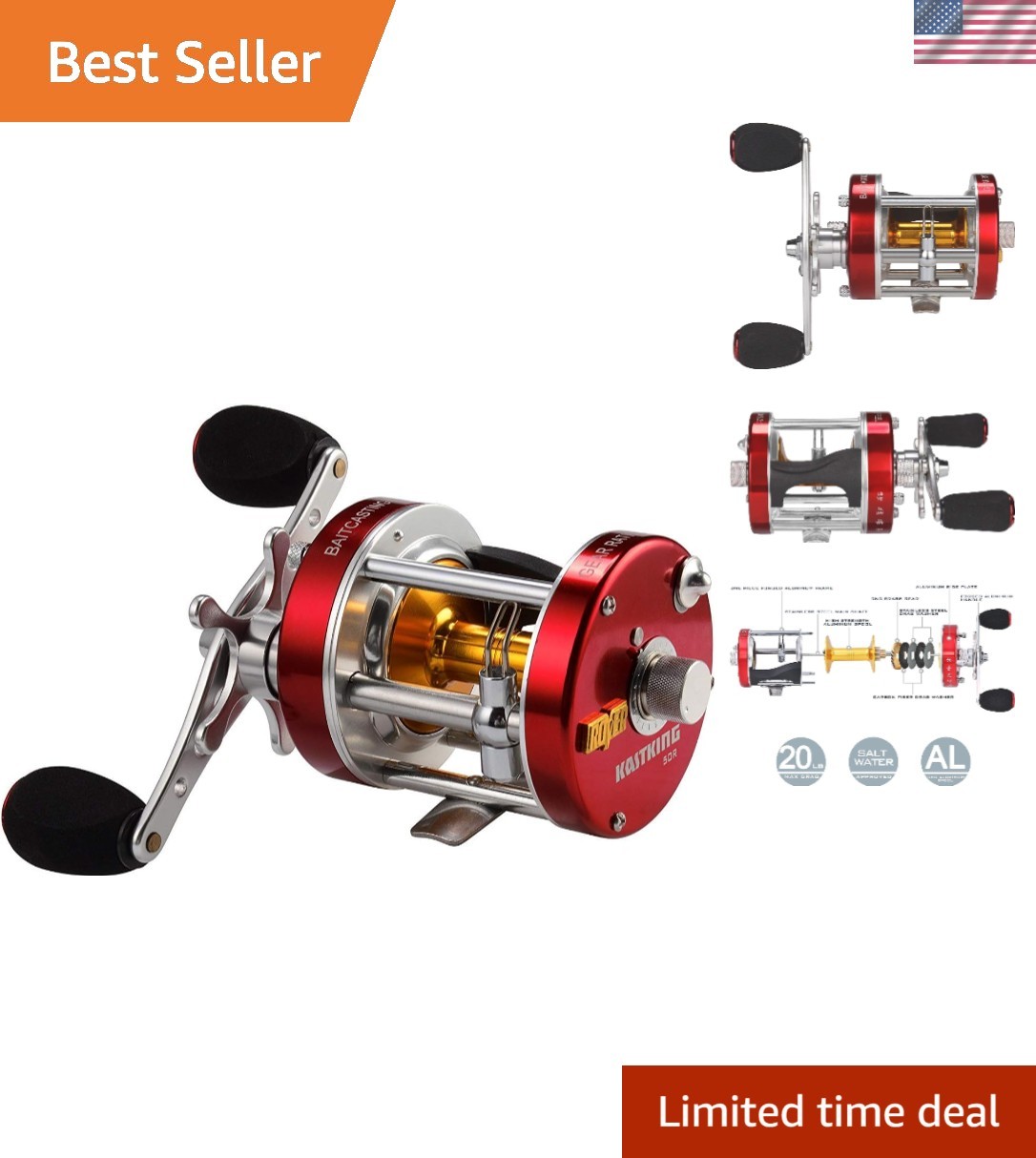 Rover Round Baitcasting Reel – Ultimate Durability for Freshwater & Saltwater