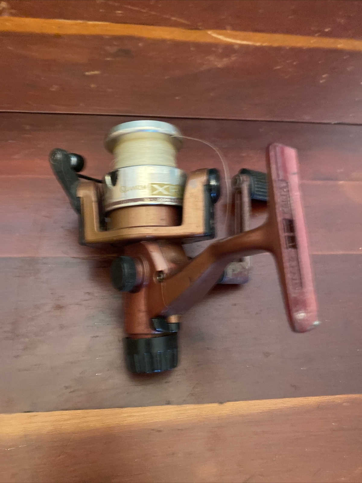Vintage ZEBCO QUANTUM XR2 Spinning Fishing Reel Long Stroke 1994 Burgundy