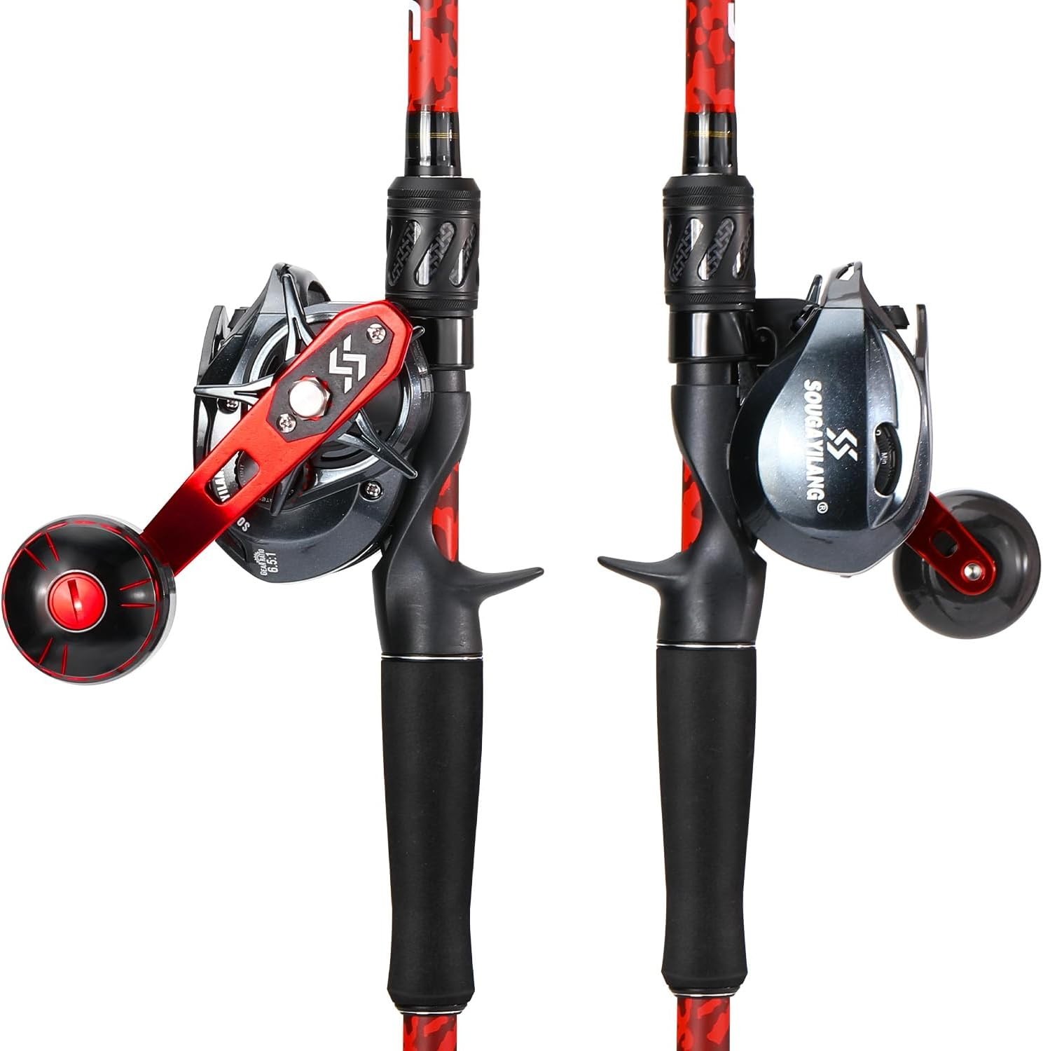 Sougayilang Baitcaster Rod Reel Combo, 2-Piece 7’0″, 7'0- Right Handed