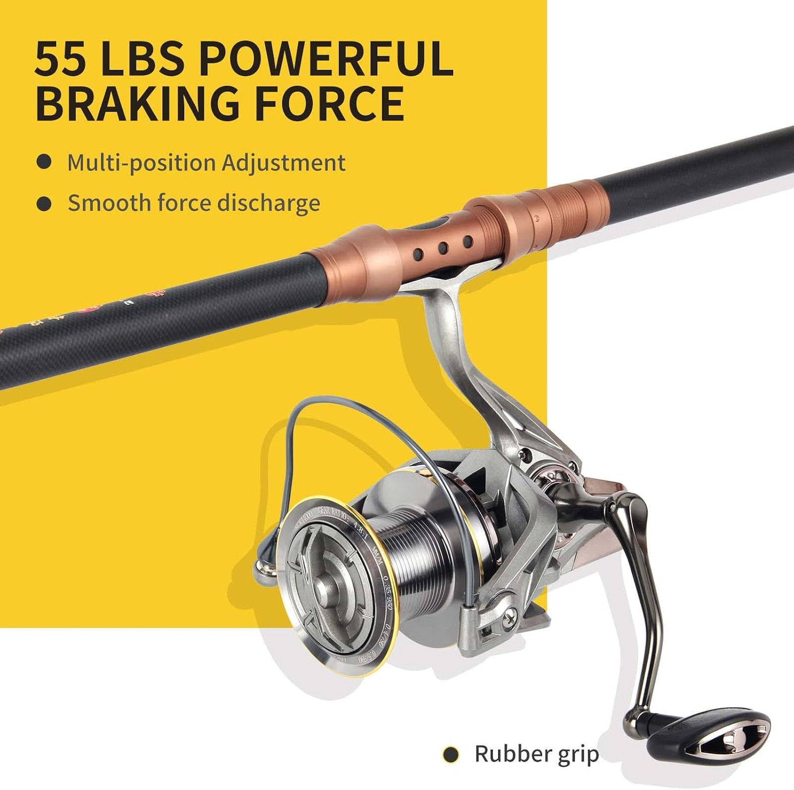 Spinning Reel 8000 9000 10000 12000 14000, Metal Surf Fishing Reels, 4.8:1 Gear