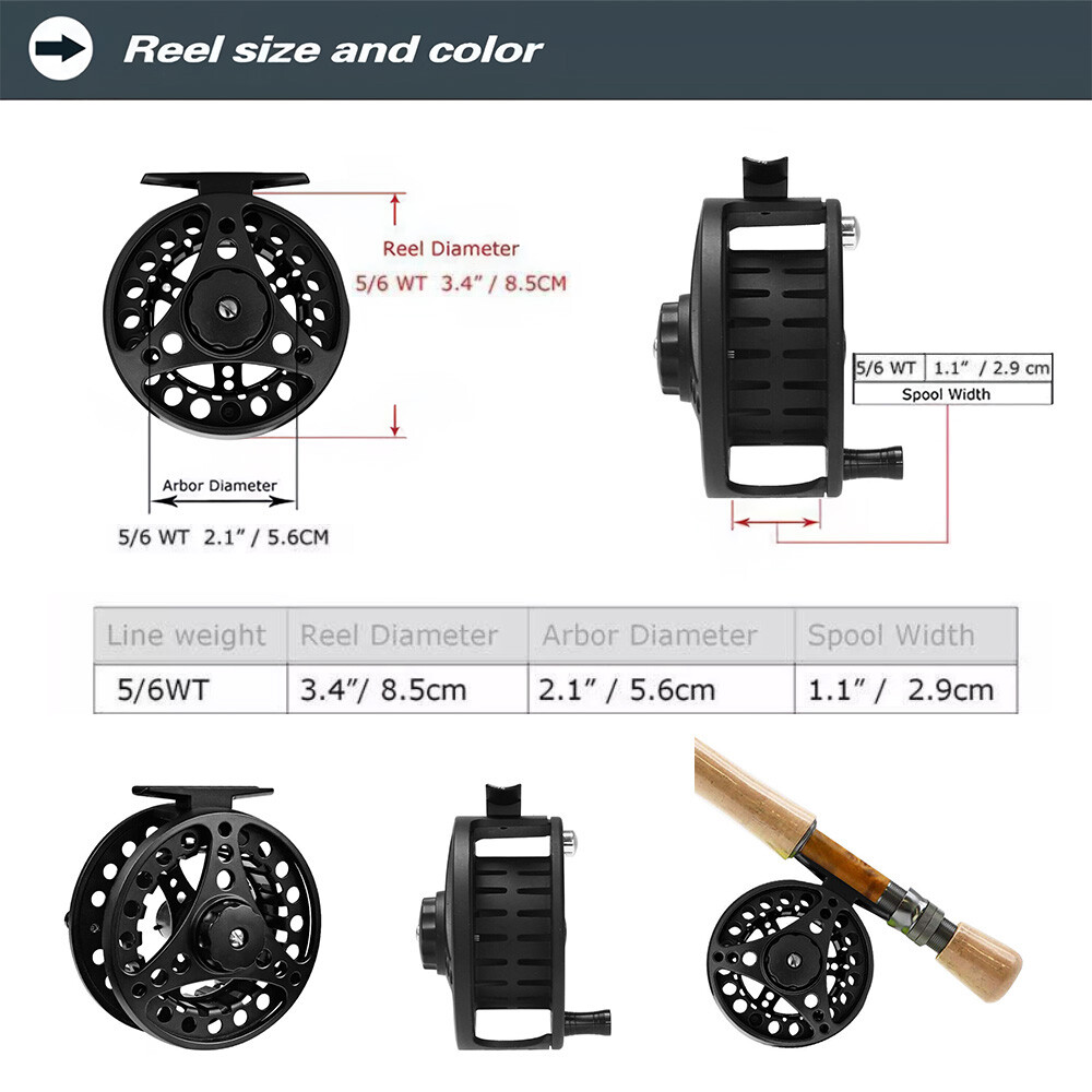 Fly Fishing Wheel 5/6-7/8WT Fish Reel Aluminum Alloy Large Arbor Hand-Changed