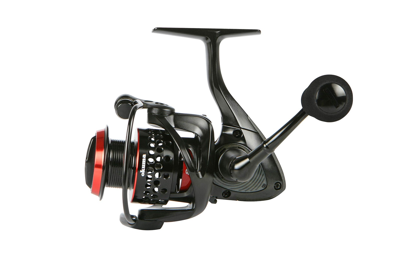 okuma Ceymar Spinning Reel Size 10 – 5Lb Max Drag C-10, 110yd-4LB, Black/Red