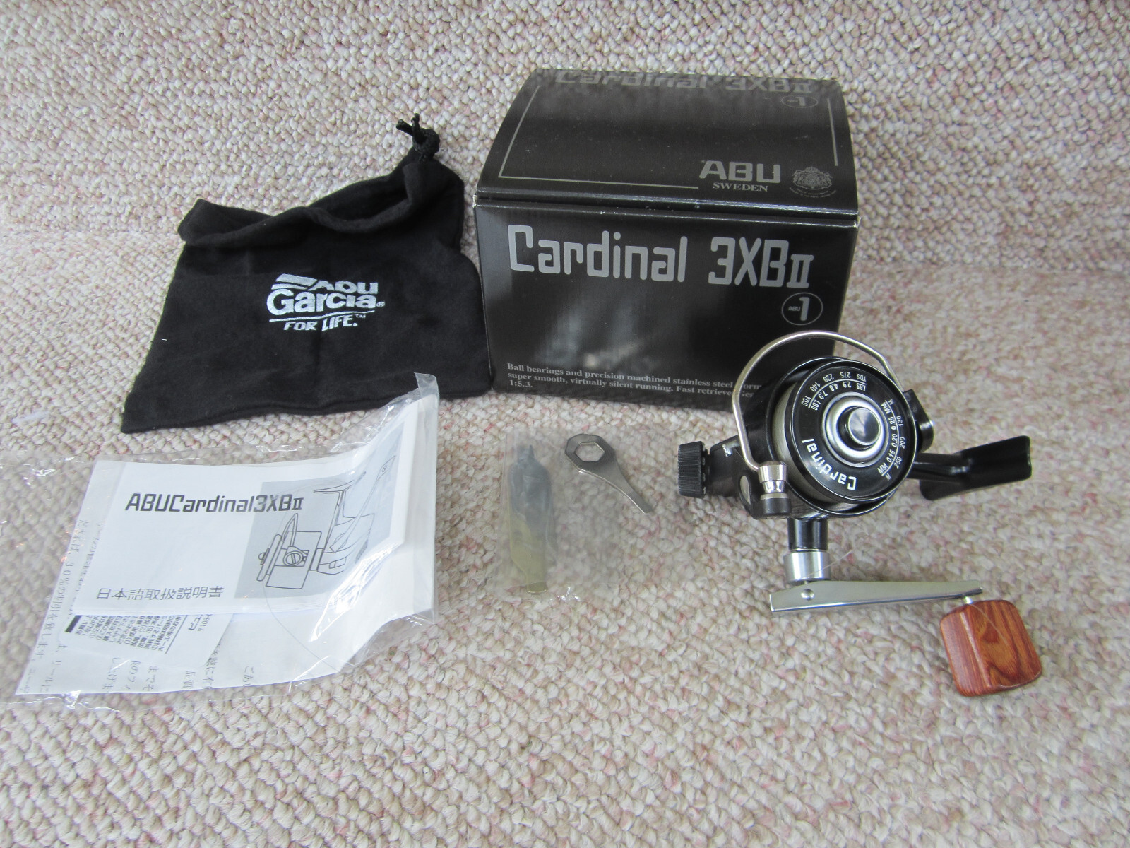 ABU Garcia Cardinal 3Xb2 3Xbii Fishing Reel Wood Handle Original Box US Seller