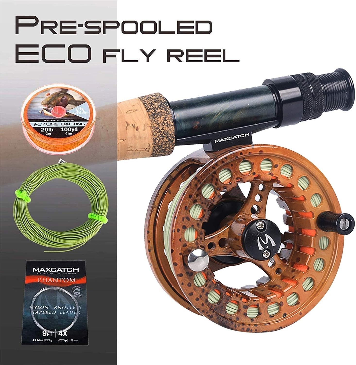 Ambidextrous Large Arbor Fly Fishing Reel 3/4wt Pre-Loaded for Quick Access