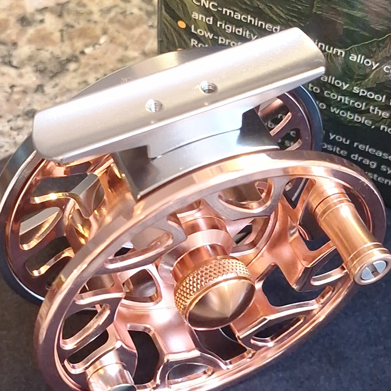 Lamme CNC Machined Aluminum Alloy Fly Reel 5/6 Rose Gold Silver Fishing Reel