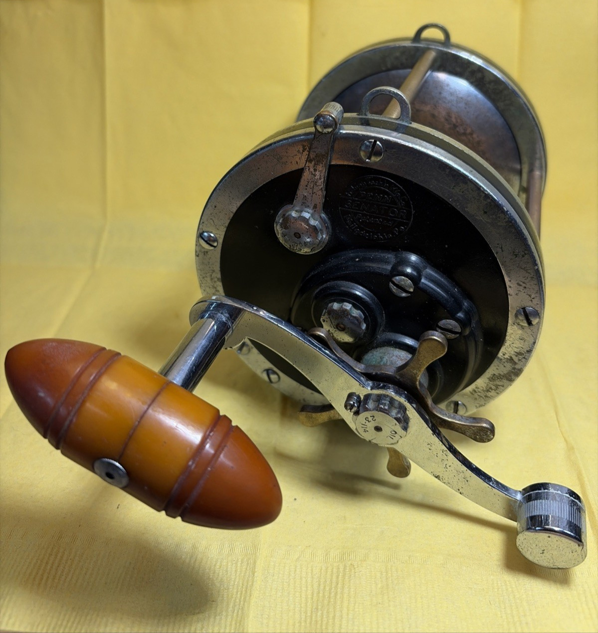 Vintage Early Release Penn Senator 115 9/0 Fishing Reel 5 O’Clock Crank Position
