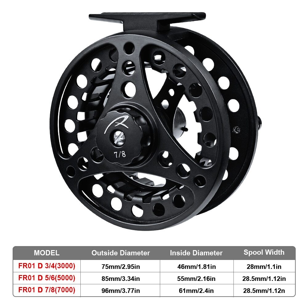 Fly Fishing Wheel 3/4-5/6-7/8 WT Fish Reel Aluminum Cut Large Arbor Die Casting