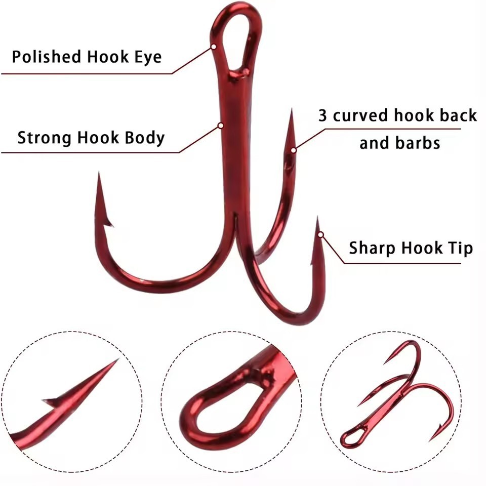 Large Baitcasting Fishing Reel Saltwater Sea Waterproof + 100pcs Treble Hooks