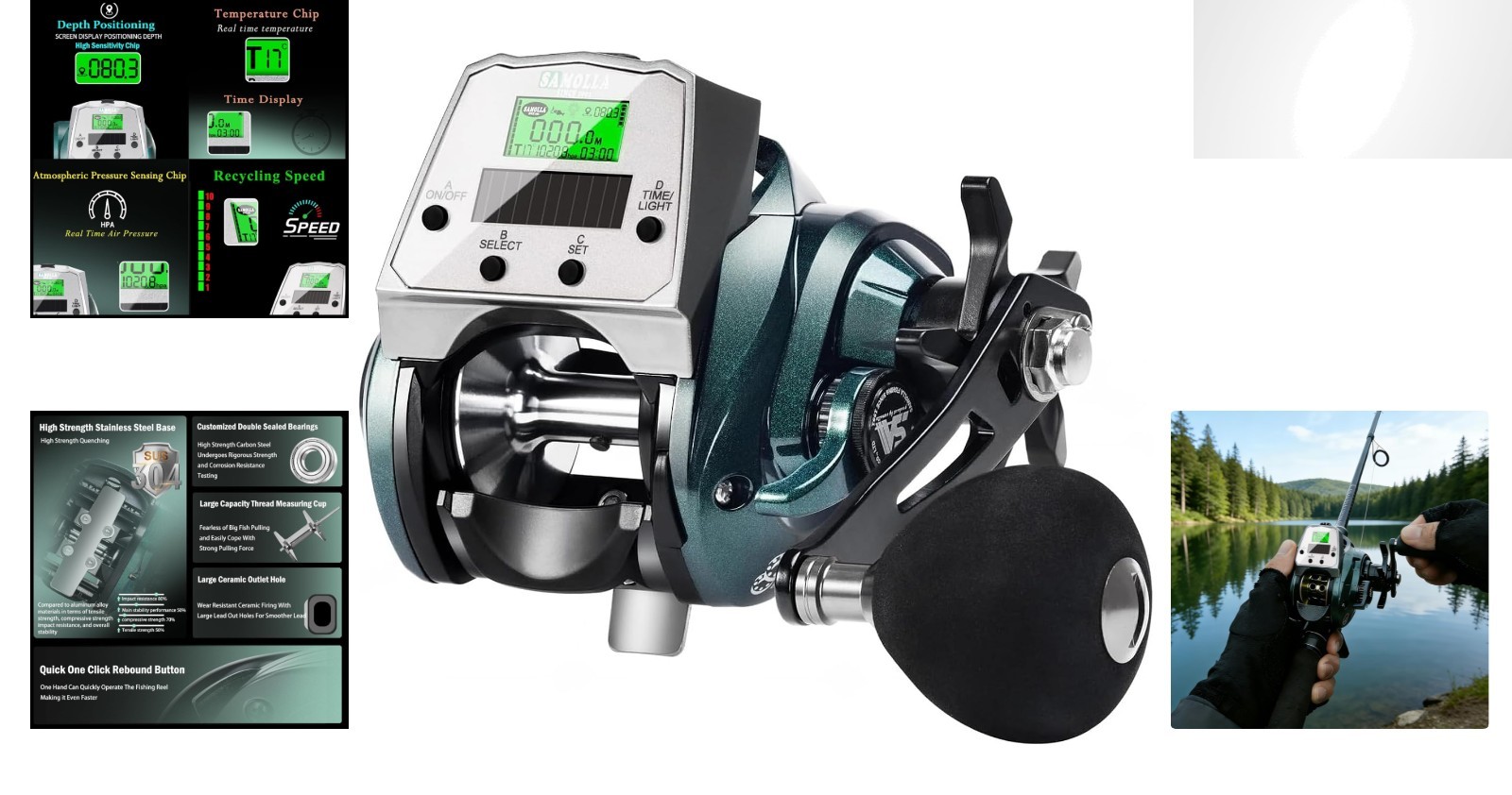 Ultralight Electric Baitcasting Reel with LCD Display & 6.3:1 Gear Ratio