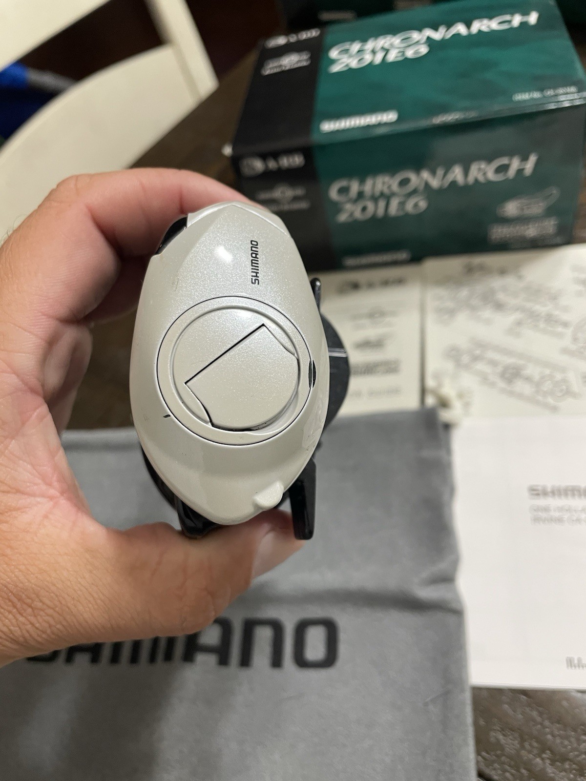 Shimano Chronarch 201E6 Left Hand LH Reel 6.5:1 ratio Great Condition Box Papers