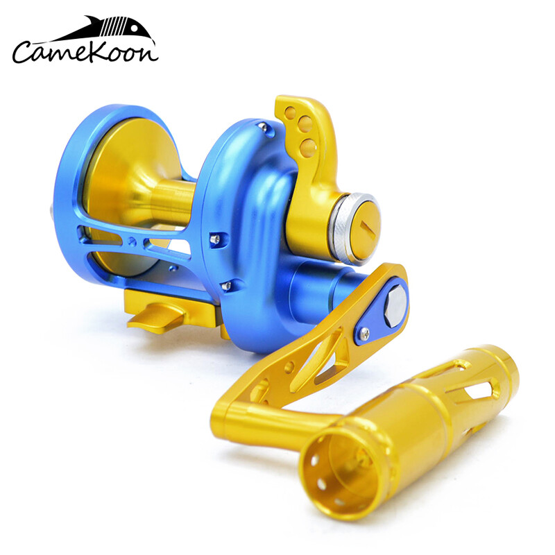 CAMEKOON Conventional Saltwater Smooth Lever Drag Reel Aluminum Trolling Fishing