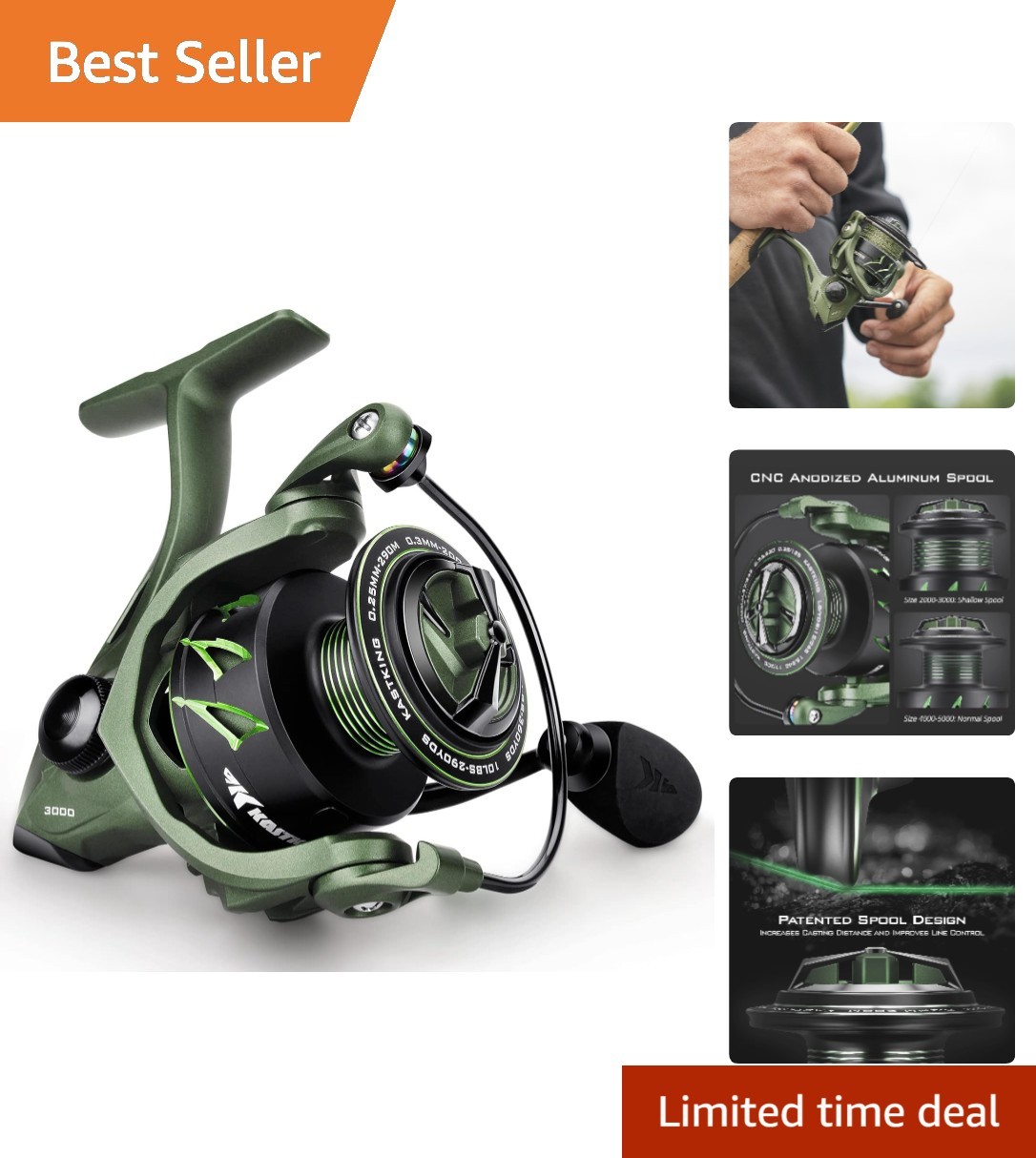 High-Performance Spartacus II Fishing Reel – Ambidextrous, Lightweight & Durable