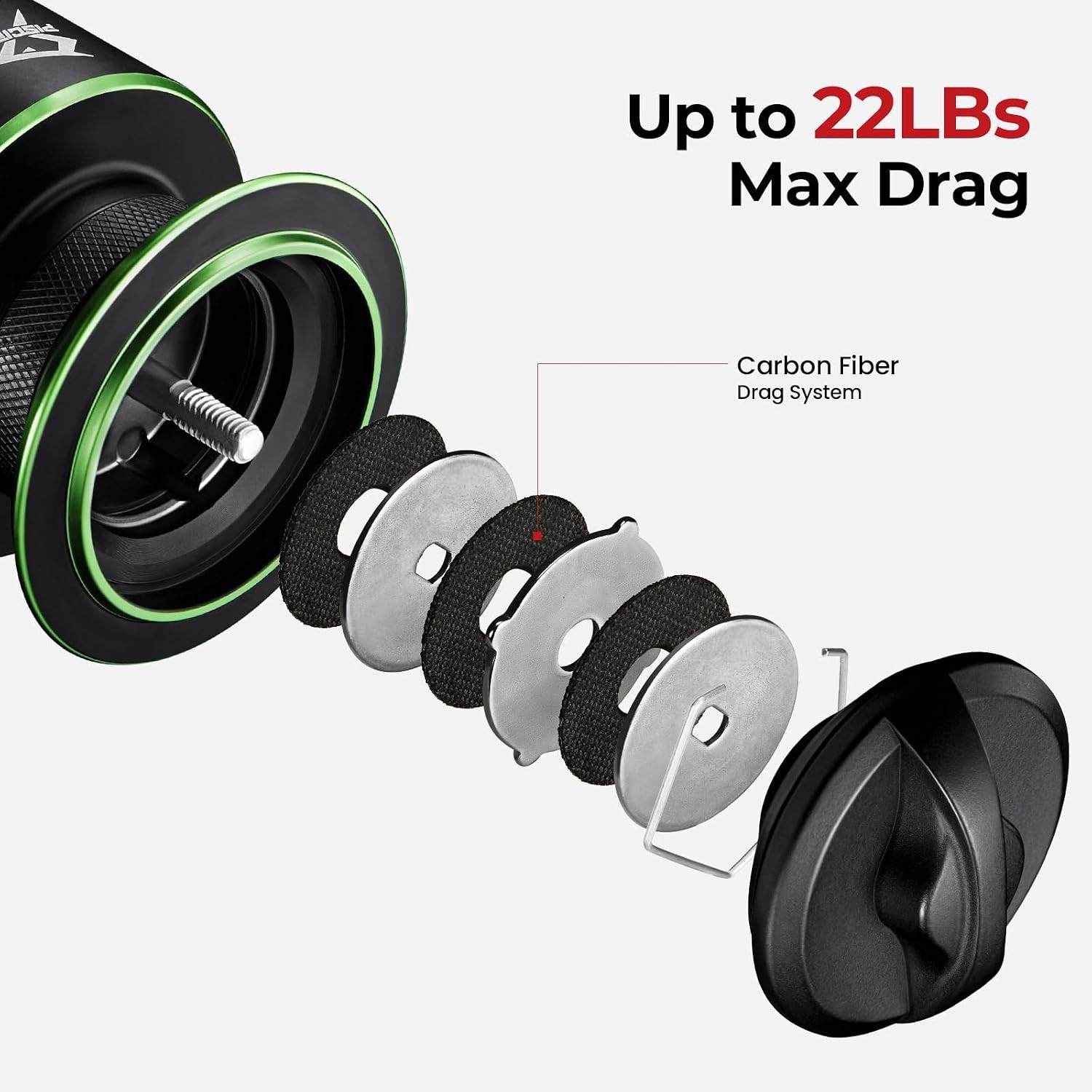 Viper X Spinning Reels Carbon Fiber 33LBs Max Drag 10+1 Shielded BB Saltwater