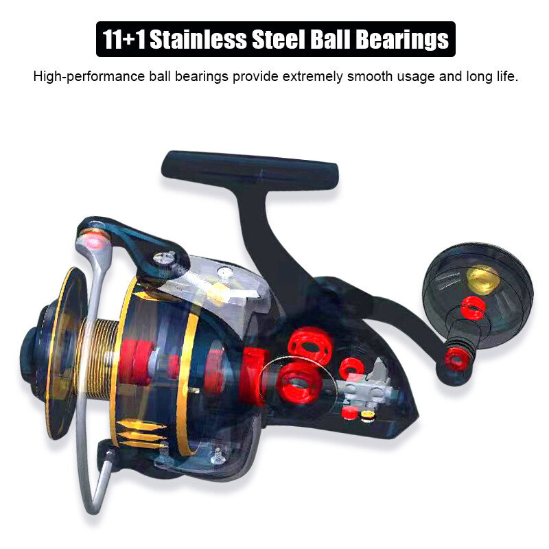 Spinning Reel Saltwater Fishing with Aluminum Frame and Rotor 11+1 Ball Bearings