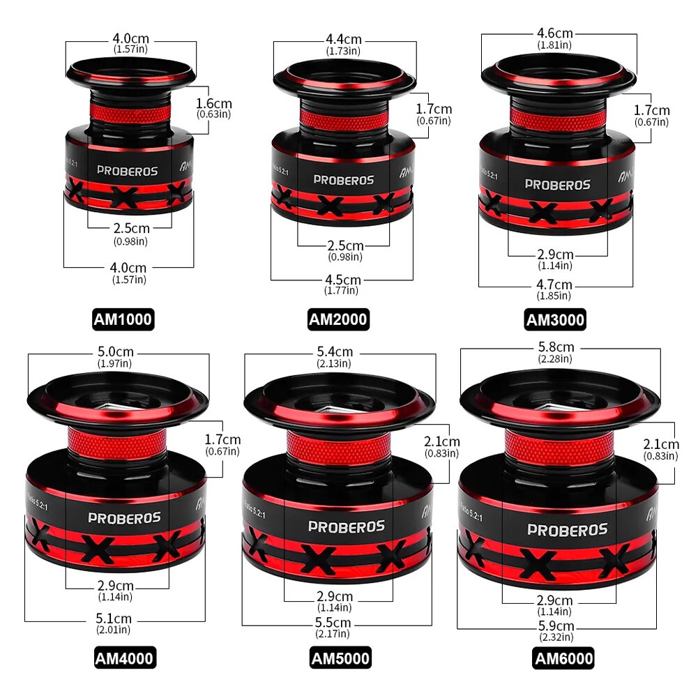 5.2:1 Spinning Reel 1000-6000Series Metal Spool Fishing Reel 9KG Max Drag Wheel