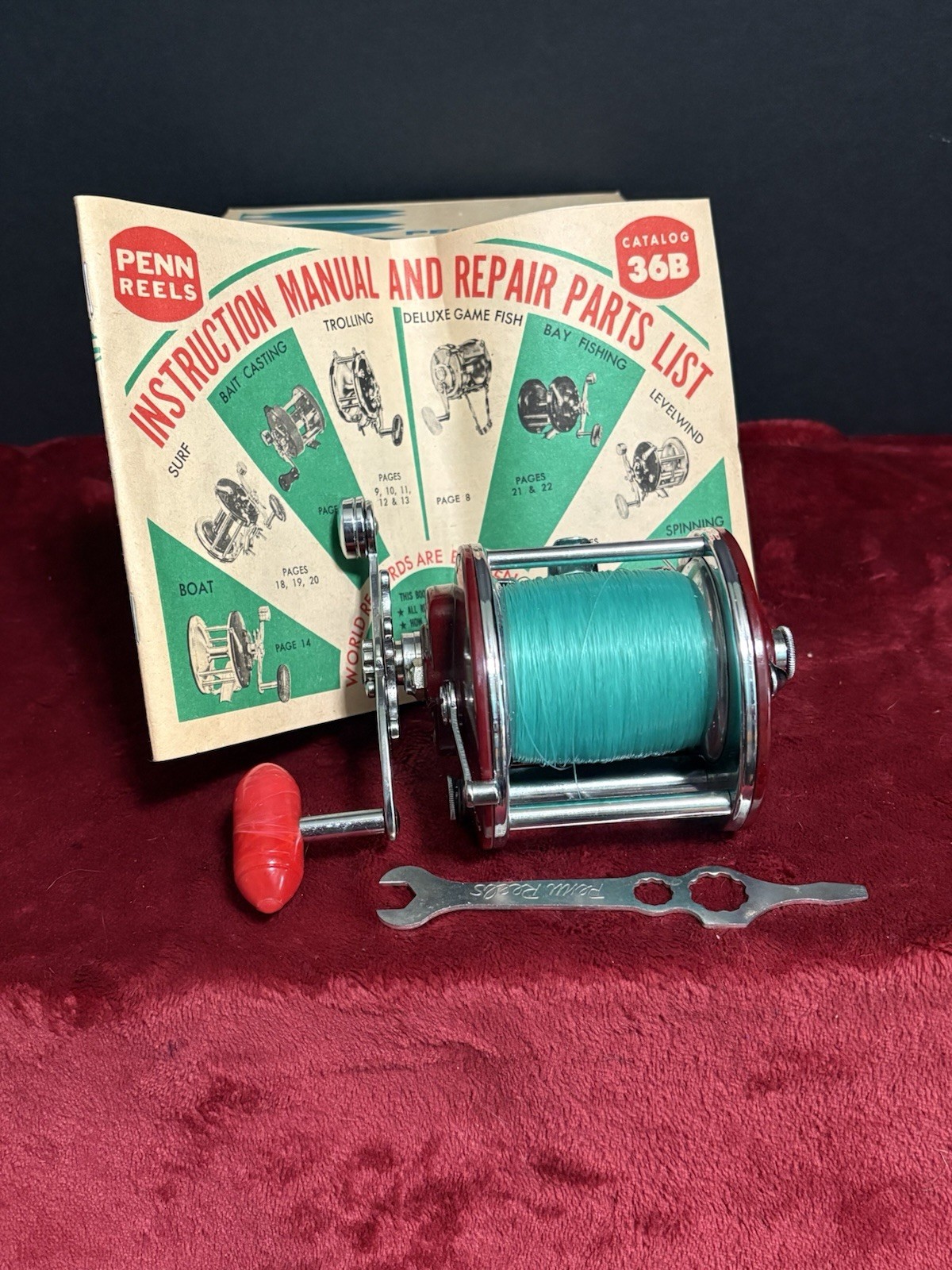 Peen Peer Reel 209 Monofil Metal Spool Level Wind Freshwater Fishing