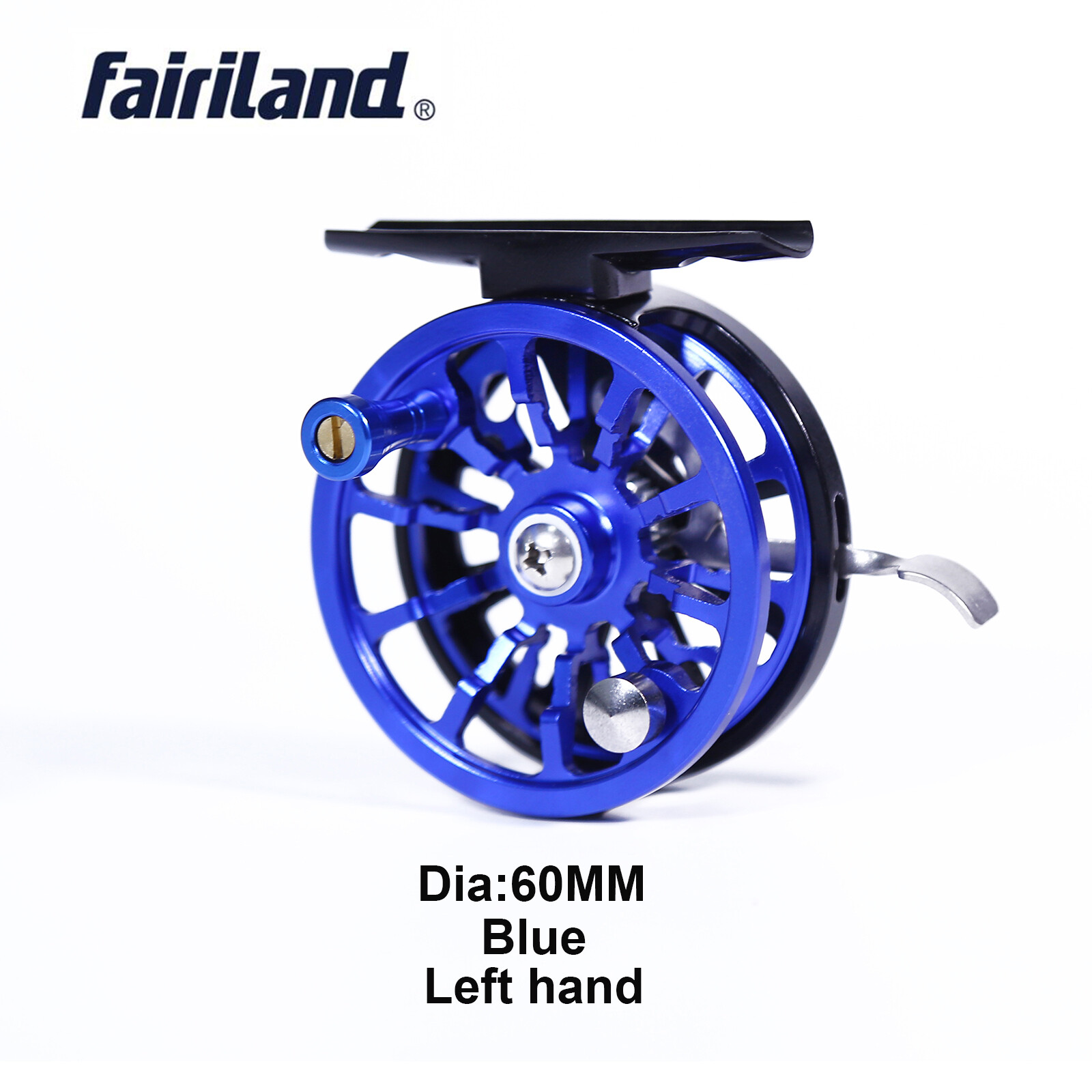 60mm Ice Reel CNC-Machined Aluminum Alloy Left /Right Handle Winter Fishing Reel