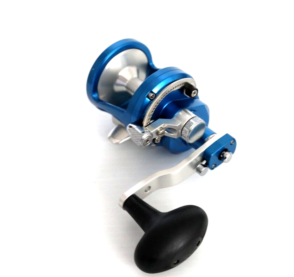 Avet SX6/3 MC RAPTOR PLUS 2-Speed Lever Drag Reel – BLUE SILVER – Right Hand