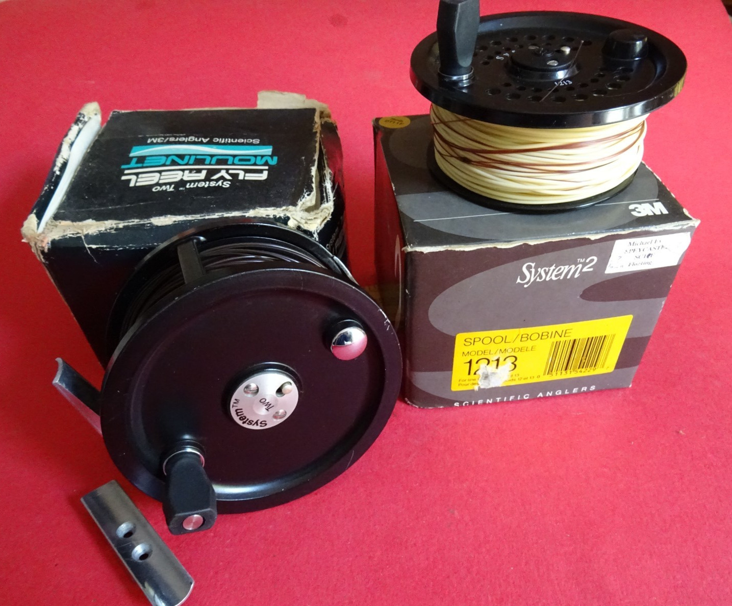 VERY GOOD VINTAGE SCIENTIFIC ANGLERS SYSTEM 2 1213 SALMON FLY REEL + SPARE SPOOL