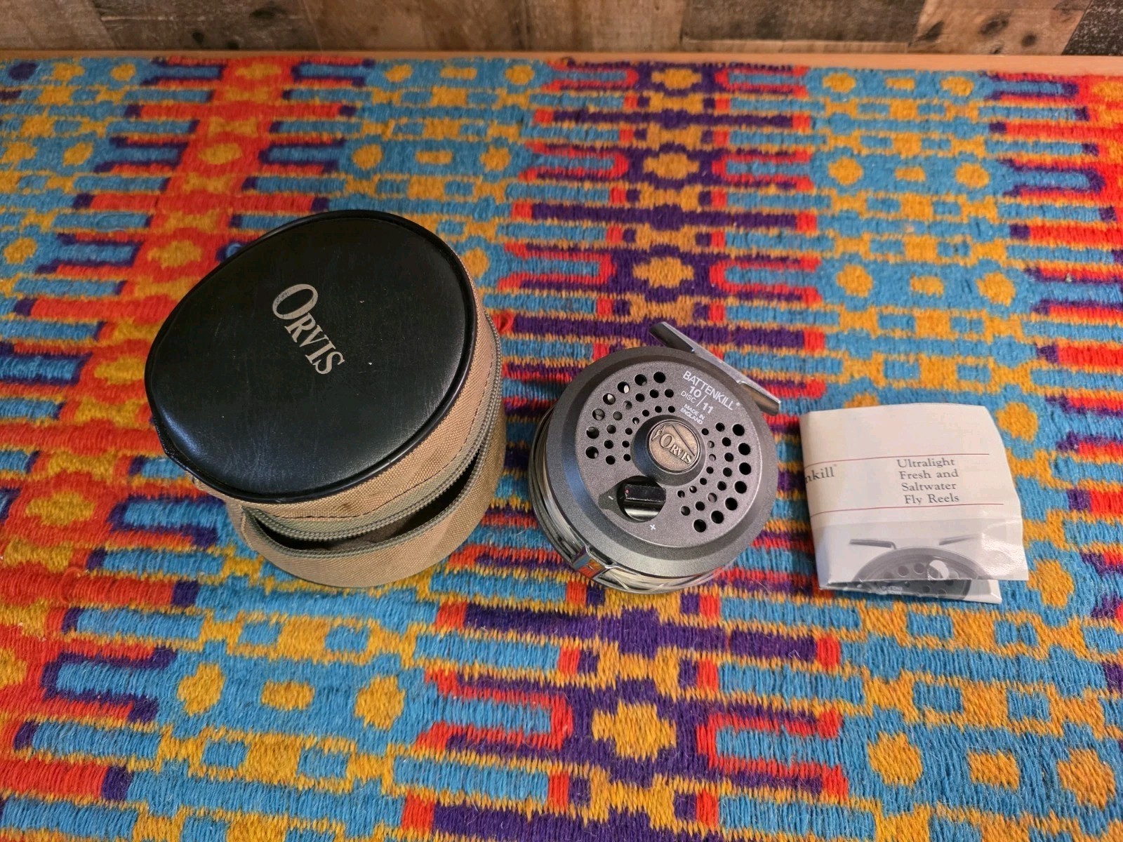 ORVIS Battenkill Disc #10/11 Fly Fishing Cast Aluminum Reel Line Case England