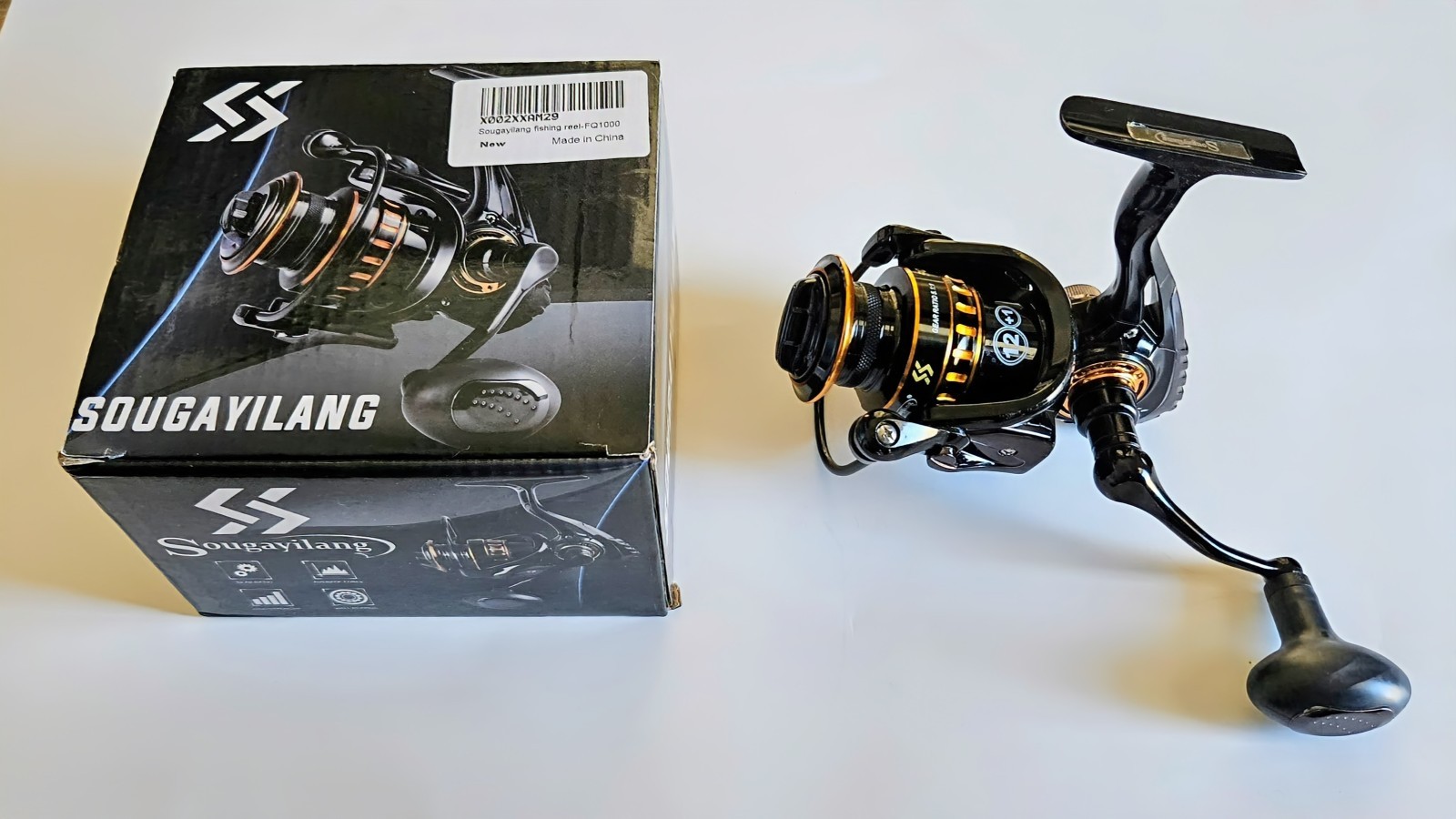 Sougayilang FQ1000 Spinning Reel W/Box 5.1:1 Gear Ratio 12+1 BB 8/130 Yds Mono
