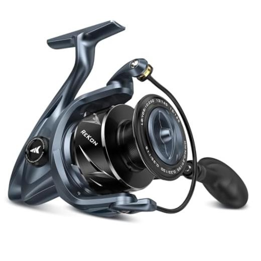 ReKon Saltwater Spinning Fishing Reel – Up to 55LBs Max Drag 4000 Navy Blue